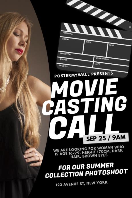 Copy Of Movie Actor Casting Call Flyer Template Postermywall