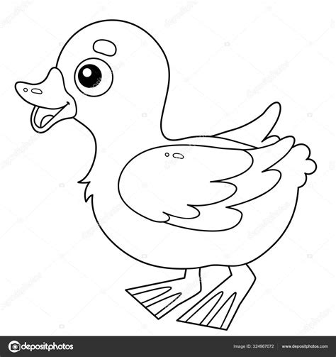 Coloring Page Outline Of Cartoon Duckling Farm Animals Coloring Book