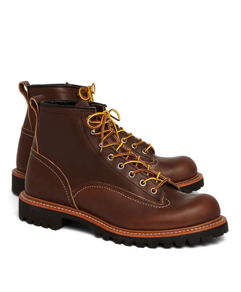 brooks brothers red wing for 2936 lineman boots in brown for men lyst