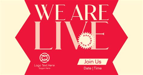 We Are Live Facebook Ad Brandcrowd Facebook Ad Maker