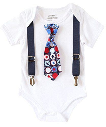 Noahs Boytique Baby Boy Fourth Of July Outfit With Star Tie And Navy