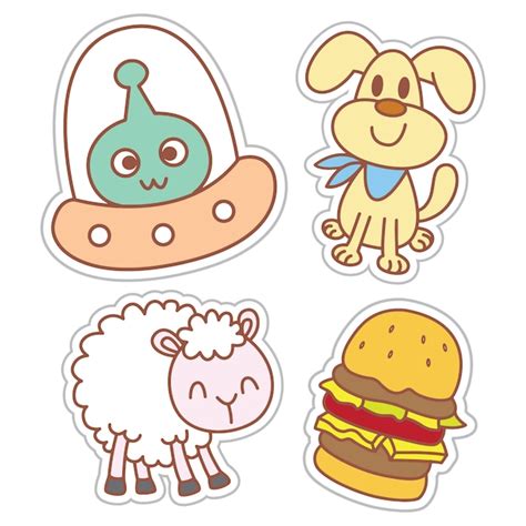 Premium Vector Cute Hand Drawn Objects Stickers