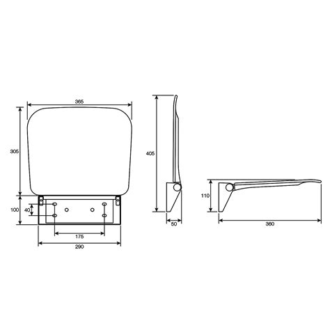 Roper Rhodes Luxury Thermoset Plastic Shower Seat With Chrome Hinge 8030