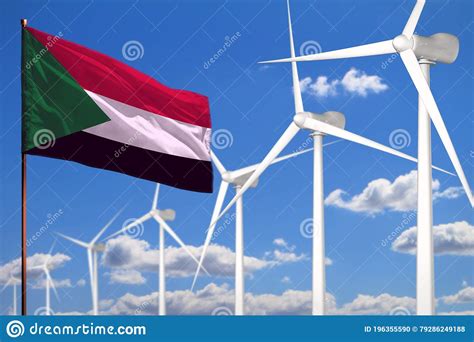 Sudan Alternative Energy Wind Energy Industrial Concept With Windmills