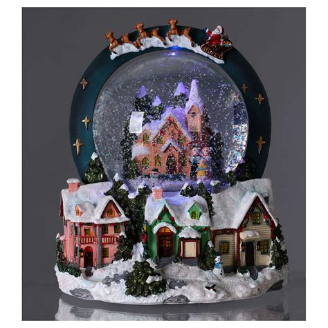 Illuminated Musical Christmas Snow Globe With Santa 20 Cm Online