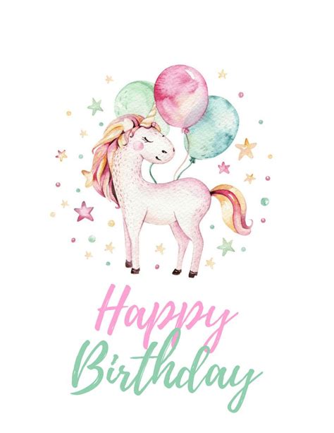 Unicorn Party Free Printables Unicorn Birthday Cards Birthday