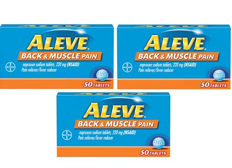 Bayer Aleve Back And Muscle Pain Pain Fever Reducer 12h 220mg 50ct 3