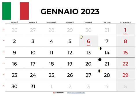 Calendario Gennaio 2023 Da Stampare