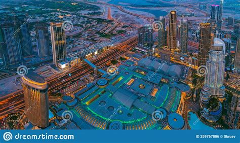 Dubai Uae United Arab Emirates May 25 2021 Aerial View Of Evening