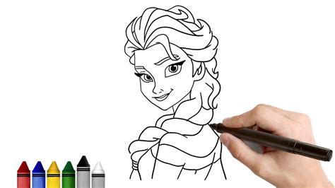 How To Draw Elsa Easy Drawing Tutorial From Frozen Youtube Vrogue