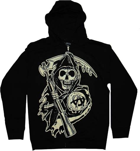 Sons Of Anarchy Muted Grim Reaper Hoodie Sweatshirt Extra