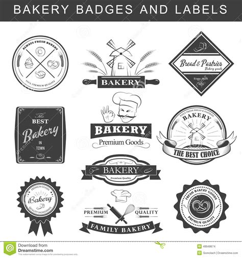 Retro Bakery Logos Badges And Labels Vector Illustration