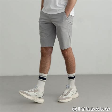 Giordano 男裝素色休閒短褲 02 淺花紗灰 短褲短裙 Yahoo奇摩購物中心