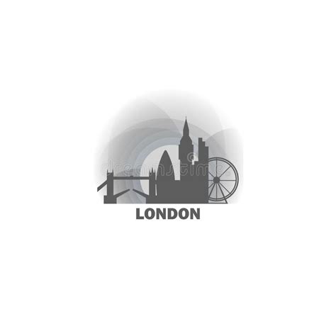 London City Skyline Shape Logo Icon Illustration Stock Vector
