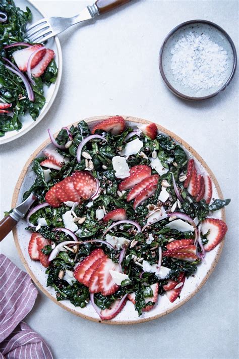 Strawberry Kale Salad With Balsamic Vinaigrette