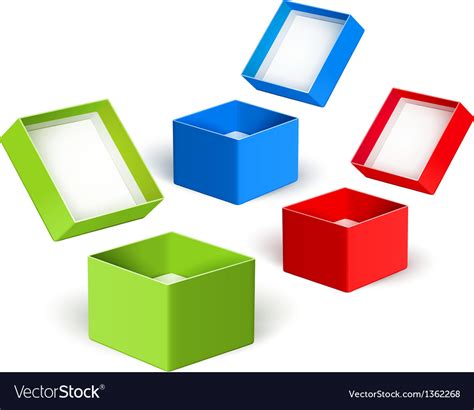 Open Color Boxes Royalty Free Vector Image Vectorstock