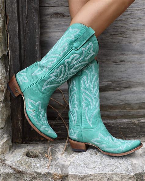 Saratoga Light Turquoise Boots The Lace Cactus Blue Cowgirl Boots Country Girl Boots