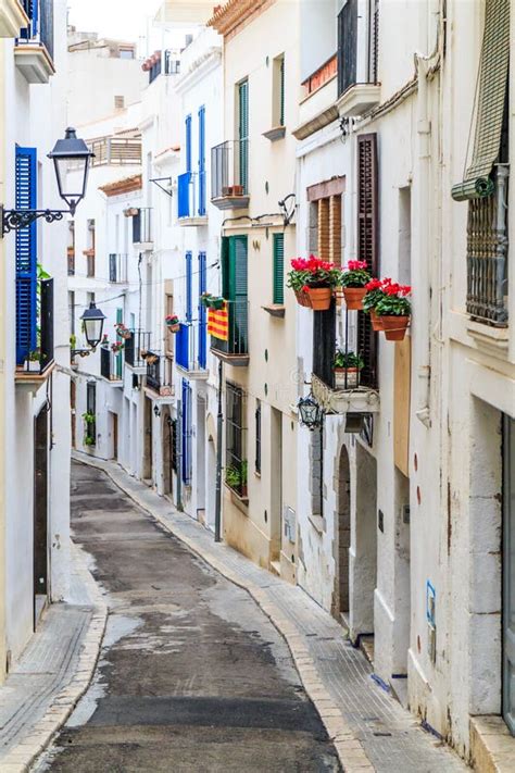Street In The Old Town Of Sitges Stock Photo Image Of Architecture