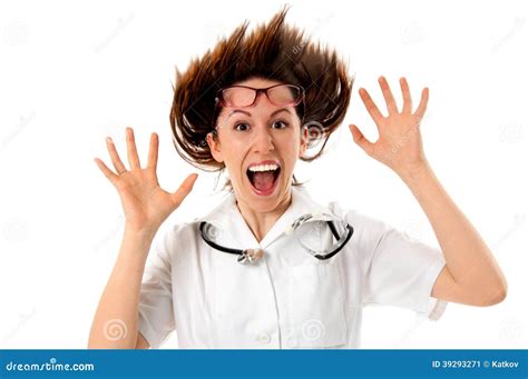 Funny Crazy Young Doctor Stock Image Image Of Glasses 39293271