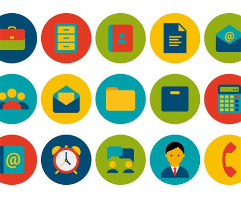 Trendy Office Icon Set Vector Art And Graphics