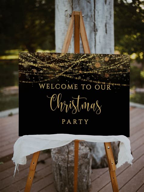 Welcome Christmas Party Sign Printable Welcome Sign Etsy Party