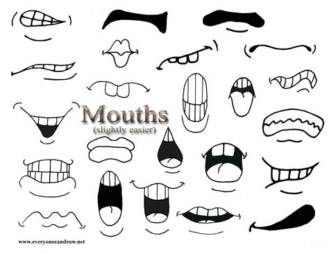 Secondary Mouths Easiest Cartoon Mouths Cartoon Eyes Drawing Cartoon