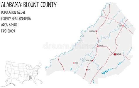 Map Of Blount County In Alabama Usa Stock Vector Illustration Of