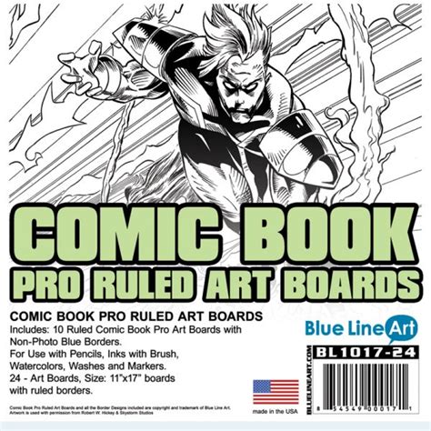 Ruled Pro Comic Art Boards 24 Sheets 11 X 17 Blue Line Pro