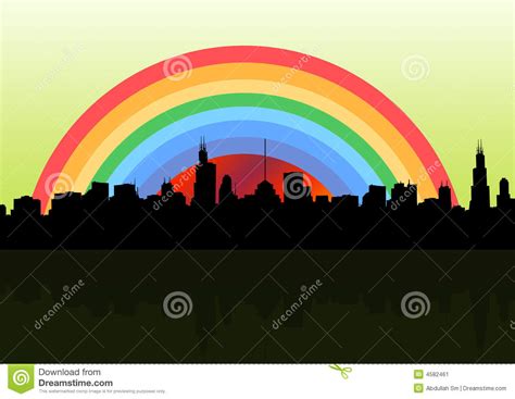 Rainbow City Stock Illustration Illustration Of Construct