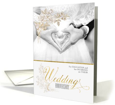 For Daughter And Husband Custom Wedding Anniversary Card 505734