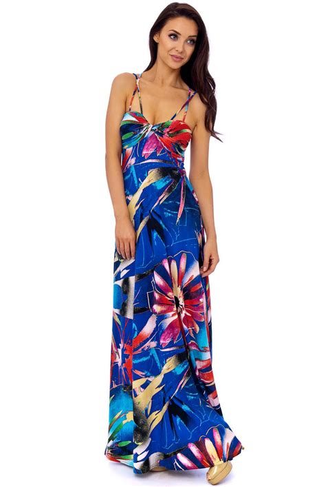 Tropical Print Multi Strap Maxi Dress Bridgets Boutique