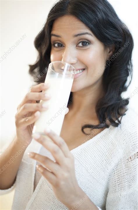 Woman Drinking Milk Stock Image F0090459 Science Photo Library