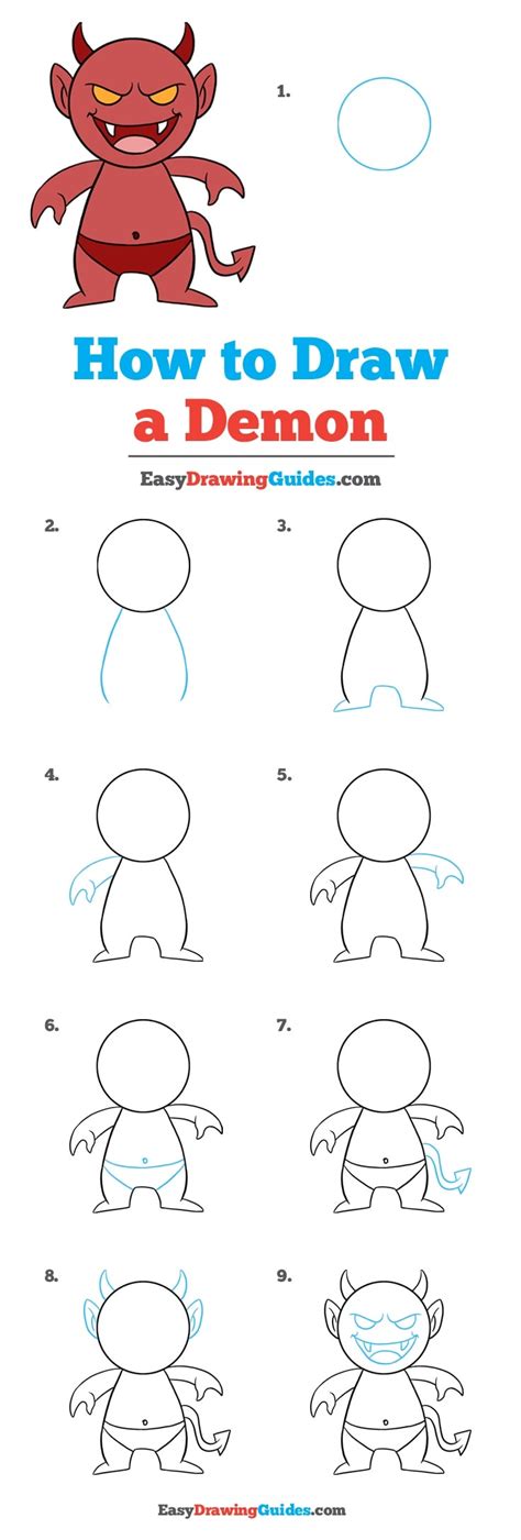 How To Draw A Demon Really Easy Drawing Tutorial