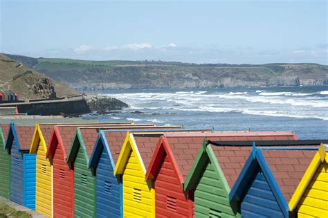 Free Stock Photo 7842 Beach Huts At Whitby Sands West Cliff