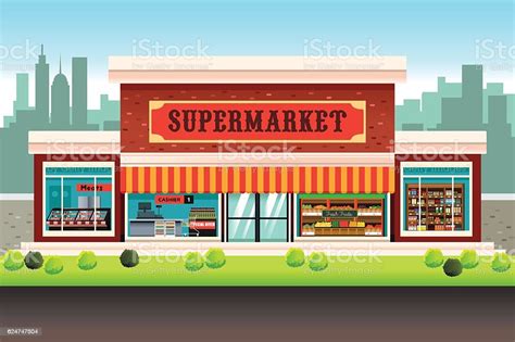 Supermarket Grocery Store向量圖形及更多超級市場圖片 Istock