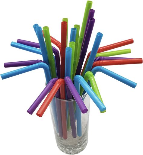 Kolorae Jumbo Flex Straws Multi Colored Disposable