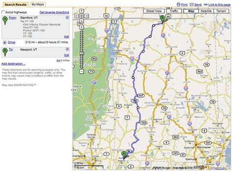 Route 100 Vermont Amazing Scenery Travel Dreams Map Print Street