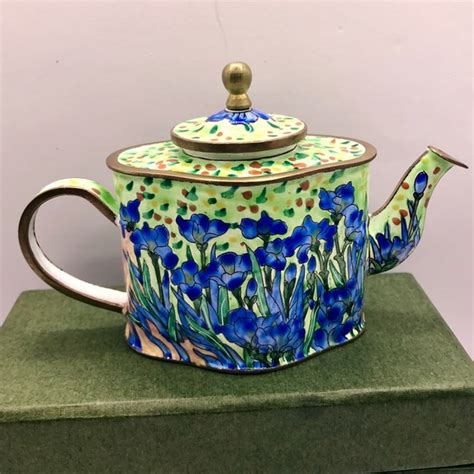 Kelvin Chen Art Vincent Kelvin Chen Enamel Mini Hand Painted Teapot Very Rare Poshmark