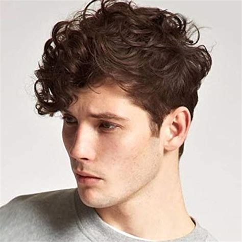 Kaneles Mens Brown Wig Short Curly Fluffy Synthetic