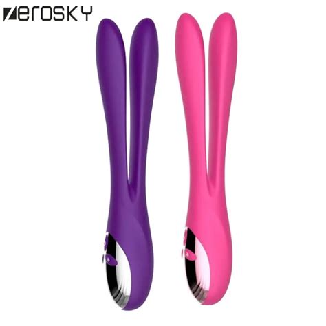 zerosky rabbit vibrator g spot massager 9 modes sex toy silicone dual motors vibrators for women