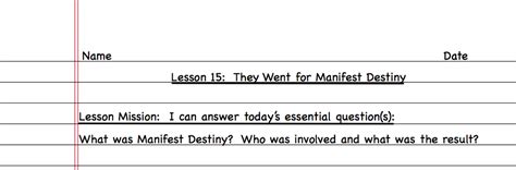 مزيد من المعلومات حول lesson 2.8 answer key 5th grade. Lesson 15: They Went for Manifest Destiny - APRIL SMITH'S TECHNOLOGY CLASS