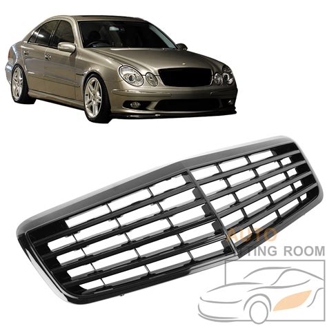 Gloss Black E63 Amg Style Front Grille Grill For Mercedes W211 E320