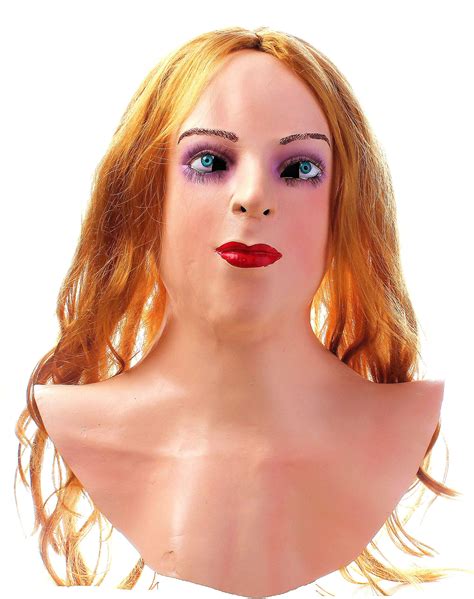 Buy Realistic Latex Female Woman Face Halloween Latex With Wig Lady Crossdressing Sissy