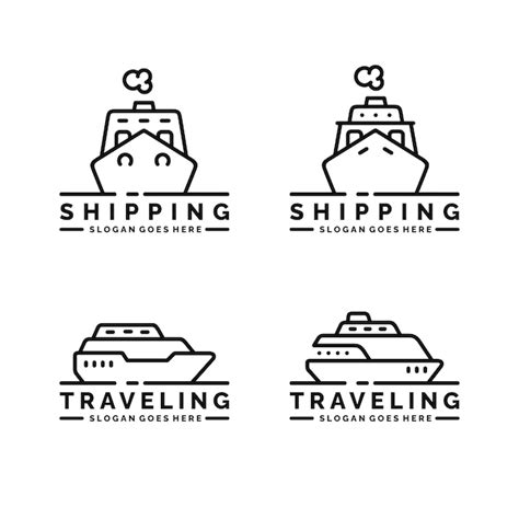 Premium Vector Ship Logo Set Design Vector Illustration