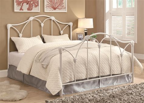 Iron Beds And Headboards Queen Bed By Coaster White Iron Beds White
