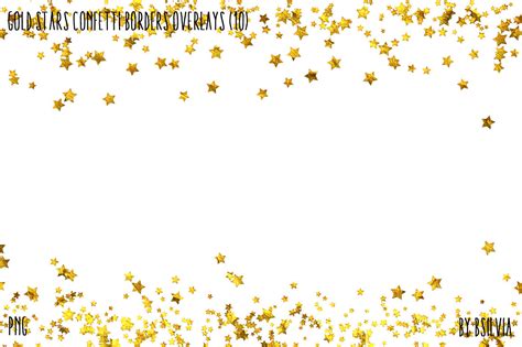 Gold Stars Confetti Borders Overlays By Bsilvia Thehungryjpeg