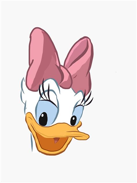 Daisy Duck Face Sticker By Diaguptaa Redbubble
