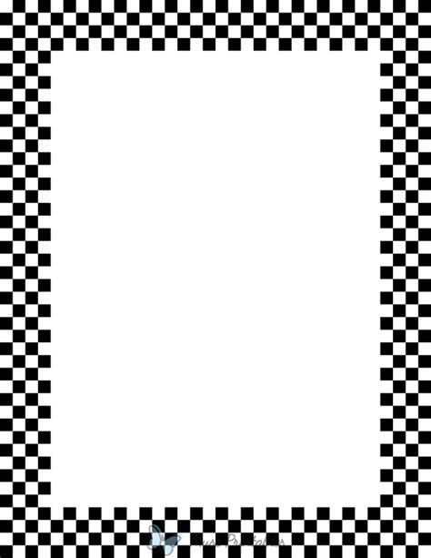 Printable Black And White Mini Checkered Page Border