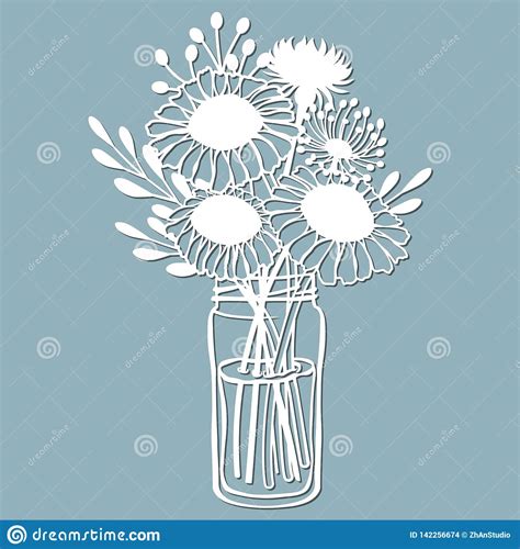 Aufkleber vorsicht empfindliches gut, nicht belasten. Kamille, Löwenzahn Und Stokesia In Einem Glas Wasser Auch ...