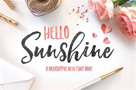 Hello sunshine font duo designed by fonts collection. Hello Sunshine Font Duo By Nicky Laatz | TheHungryJPEG.com